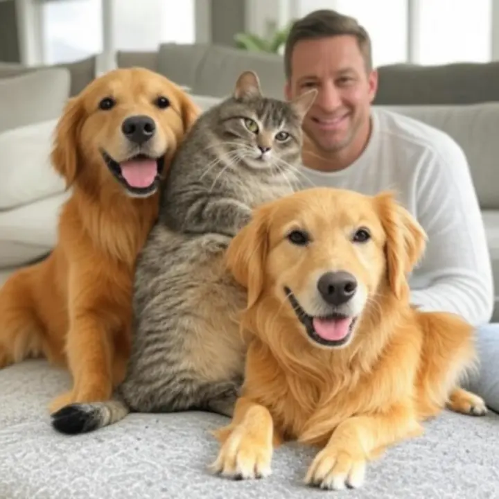 Pies i kot odpoczywające razem