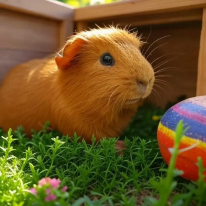 Małe zwierzę w wygodnej klatce z wyposażeniem